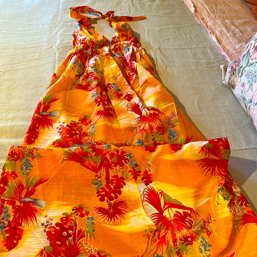 Newly found. Hawaiian halter dress for beach resort wear in excellent condition.